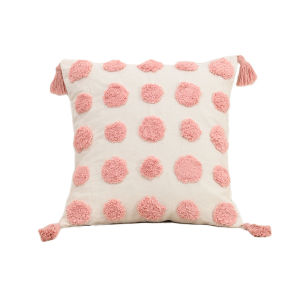 BUYNOW Pink Tufted Love Rainbow Lozenge Pillowcase Lovely Bohemian Living Room Sofa Cushion Cover Home Bedroom Pillowcase Decor