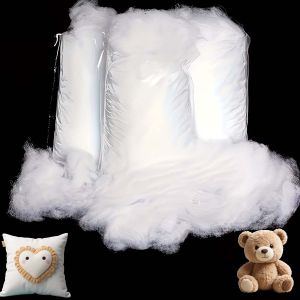 1Pack Soft Polyester Fiber Fill White Cotton Stuffing Material for Cushions Pillows DIY Fiber Filling Craft Projects
