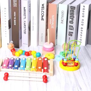 Combo 6 Món Đồ Chơi Gỗ Cho Bé Phát Triển Tư Duy