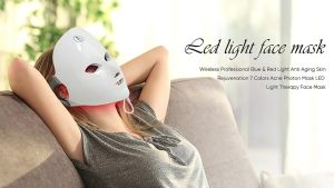 Masker Wajah LED Photon Therapy 7 Color Light Alat Perawatan Wajah 7 Warna Lampu Facial Mask
