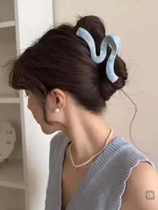 Kẹp tóc hoa sứ Doudou Cặp tóc nữ Kẹp càng cua Kẹp hoa sứ tráng gương hot trend Kẹp hoa xinh ZJ174