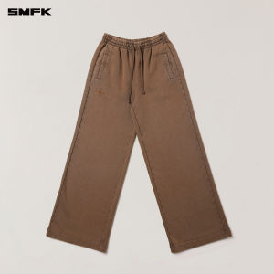 SMFK | All-over Cross Flower Print Flared Sports Pants