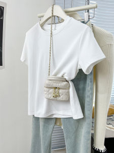 White Pure Cotton Loose Short Sleeve T-Shirt Women Summer Basic Base Shirt Inner Wear Top Comfortable Breathable round Neck