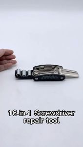 Set Alat Multifungsi 16 dalam 1 untuk Sepeda: Kunci Shock Lipat Kunci Sepeda dan Kunci Obeng 16 in 1