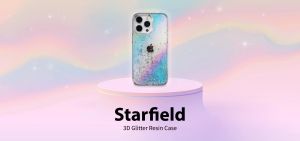 SwitchEasy Starfield 3D Glitter Resin Case for iPhone 16/ 16 Plus/ 16 Pro/ 16 Pro Max/ 15 / 15 Plus/15 Pro / 15 Pro Max /14 / 14 Plus / 14 Pro / 14 Pro Max / 12 Mini /Solid Quicksand Protective Case for Women TPU Bumper + PC Cover Clear Fashion Case