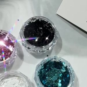 1Box Round Polka Dot Glitter Nail Sequins DIY Colorful Flowers Design Nails Flakes Mixed-Sizes Circle Piece Manicure Decoration
