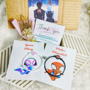 GELANG COUPLE SPIDERMAN MAGNET MILES MORALES & GWEN SATCY + GIFTBOX HAMPERS