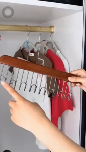 Móc gỗ treo đồ đa năng móc xoay 360 độ tiết kiệm không gian tủ quần áo