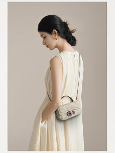 High-End Leather Horse Saddle Bag Womens Fashion Shoulder Crossbody Bag Luxury Chain Design Casual Lock Buckle Clutch Bag