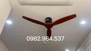 Quạt trần cánh gỗ trang trí cho trần nhà thấp-Động cơ DC lõi đồng có đảo chiều kèm điều khiển thích hợp lắp chung cư-khách sạn-nhà hàng