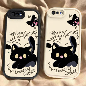 Cute Scared Cat Silicone Phone Case for OPPO A5 Protective Anti-Fall Shockproof Full Cover Edge Cartoon Style Mens Womens