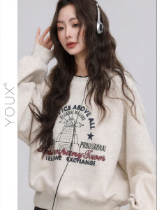 YOUXIANG | Áo Hoodie Thun Dày Phong Cách Thư Giãn