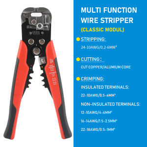 Multifunctional Automatic Wire Stripper Pliers AWG24-10 Cable Stripping AWG22-10 Terminal Crimping High Precision Hand Tool