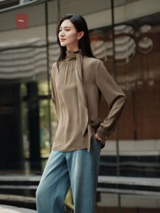 EP YAYING | Silk Loose Fit Flutter Sleeve Shirt