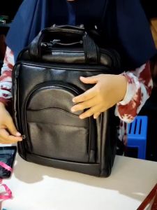 Tas Ransel Kulit Pria Tas Kulit Punggung Pria Cowok Tas Backpack Laptop Pria Laki laki HEBO Bag Bisa Jadi Tas Selempang Slingbag Dari Kulit Sapi Premium