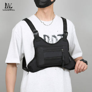 LouisWill กระเป๋าเสื้อกั๊กนักปั่นจักรยานกระเป๋าคาดหน้าอกผู้ชายกระเป๋าเดินป่ากลางแจ้งกระเป๋าโทรศัพท์กันน้ำกระเป๋าสะพายไหล่ท่องเที่ยวแบบอเนกประสงค์น้ำหนักเบากระเป๋าเป้กีฬาออกกำลังกายกระเป๋าลำลอง