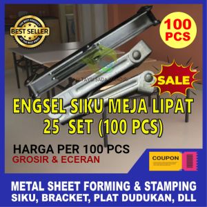 Paket 100 Pcs Engsel Siku Furniture Kaki Meja Lipat