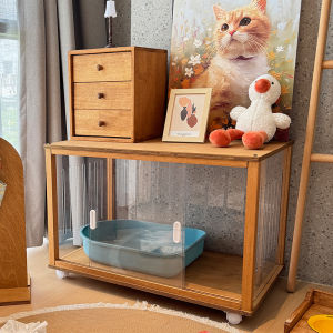 Mushroom Pet Solid Wood Does Not Cover an Area of Cat Nest Cat House For Home Small Apartment Panoramic Transparent Simple Cat Cage Nest Cat Cabinet