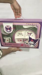 Panda Home Piring Makan Set Melamin Anak Karakter Nailong Kuromi 4in1 Food Grade / Piring Sendok Mangkuk Gelas Set Anak Melamin Karakter Lucu Imut 4in1 / Set Alat Makan Anak Melamin Karakter