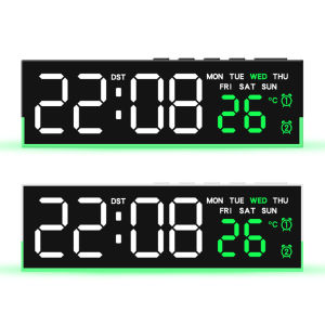 【New Arrival】 LED Alarm Clock with Atmosphere Lights LED Clocks USB Charging Port Digital Clock for Bedroom Home Living Room Office