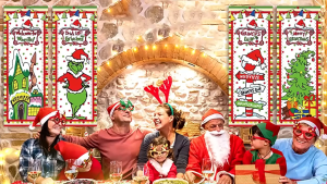 Christmas Banner Decoration Home Doors and Windows Hanging Banner Christmas Hanging Banners New Year