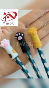 TWOL SHOP 1pcs Creative Cat Claw Pen Case Pencil Protective Case Cute Universal Pen Cap Student Stationery
