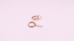 316L Stainless Steel Imitation Pearl Hoop Earrings Gold/Silver Color for Women Fashion Jewelry Party Gift Accessories