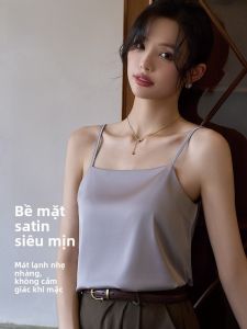 MiiOW | Áo ba lỗ không tay bằng lụa băng Acetate Ice dành cho nữ mùa hè Áo ba lỗ không tay mỏng đa năng phong cách thường ngày