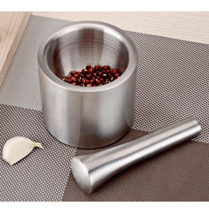 Bộ cối chày inox SUS304 có nắp. Dụng cụ nhà bếp Chày giã nghiền thực phẩm tỏi tiêu ĐA NĂNG Chày cối là dụng cụ thiết yếu mọi gia đình và Nhà hàng