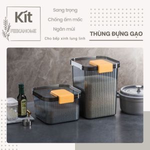 Thùng đựng gạo thông minh 5 - 10kg FEEKA nhựa cao cấp hộp đựng gạo có gioăng silicon chống mối mọt