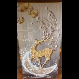 Money tree Frame Landscape Decorative Painting Golden Home decor Entrance Wall Art aluminum alloy Frame
