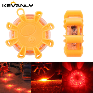 8Led Flares Emergency Lights Roadside Safety Beacon Disc Flashing Warning Flare Kit With Magnetic Roadside Warning Flasher