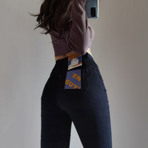 Eldong Magpie High Waist Slim Fit Jeans Womens Butt Lifting Tight Airy Four-Dimensional Elastic Soft Small Foot Pants