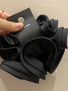 ZUOOU | Elegant Wooden Ear Satin Black Hair Circle Headwear