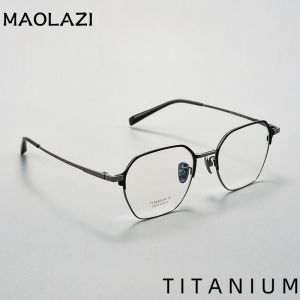 MAOLAZI แว่นตาแฟชั่นใส่สบายสำหรับผู้หญิงกรอบแก้วไทเทเนียมแว่นตานักธุรกิจ่สั่งโดยแพทย์ H26015Y