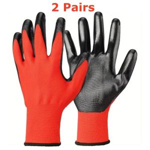 Nitrile Coated Work Gloves Oil Resistance Seamless Knit Safety Work Gloves with Grip for Men Gardening Construction Industrial