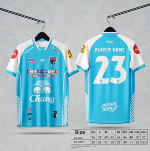 เสื้อกีฬาพิมพ์ลาย คอห้าเหลี่ยม เปลี่ยนชื่อเปลี่ยนเบอร์ได้ (แจ้งเบอร์และชื่อในแชท)