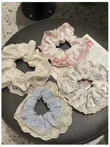 Dây Buộc Tóc Ren Phong Cách Hàn Quốc 1/4 Chiếc Dành Cho Nữ Dây Buộc Tóc Đuôi Ngựa Cao Dễ Thương Cho Bé Gái Không Gây Hư Tổn Dây Buộc Tóc Thời Trang Cho Bé Gái