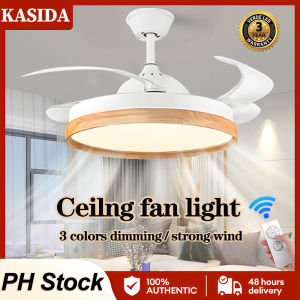 KASIDA 42inch ceiling fan with light modern ceiling lights with fan and remote 3 colors dimming chandelier with fan 6 speed ceilings fan Invisible ceiling fan with led light ceiling fan heavy duty ceiling fans for living room dinning bedroom