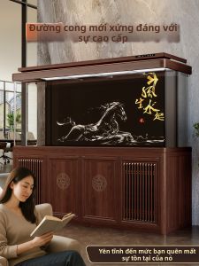 Tủ Góc Phòng Khách Tích Hợp Bể Cá Curved Tự Làm Sạch