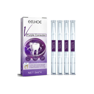 Eelhoe V34 Purple Teeth Whitening Gel Pen Cavity Cleaning Enamel Repair Pen Fresh Breath Purple Color Corrector Plaque Stains Remover Whitening Pen Oral Hygiene Care Cleaning Serum Dental Whitener Essence Pen(1pcs/4pcs)