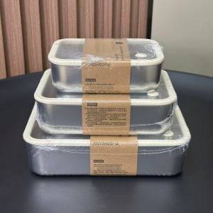 กล่องเก็บอาหารแบบปิดมิดชิด ทำจากเหล็กสแตนเลส 304 สำหรับเก็บอาหาร กล่องใส่อุปกรณ์ทำอาหารแบบเรียบง่ายและมีสไตล์