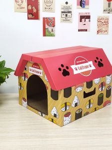Universal Cat House Cat Scratching Board Corrugated Paper Villa Large Space Sushi House Pet Cat Shelter Indoor Use Breathable
