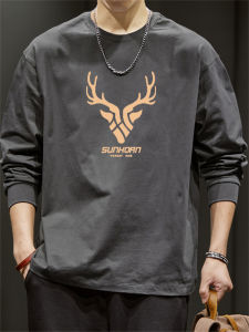 Áo Thun Cotton Dài Tay Rộng Rãi Cho Nam Mùa Hè Thường Ngày in Họa Tiết Hình Học Thoáng Khí Thoải Mái Phong Cách Đường Phố