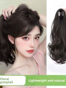 High Ponytail Hair Wig Womens Popular Clip Style Realistic Short Hair Natural Braids Fake Hair for Women Heat Silk Hair