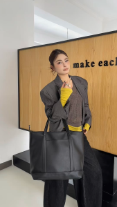 8065# Irene Novy soft pu large capacity tote bag ins commuter computer compartment shoulder bag