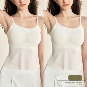 MiiOW | MiiOW Cat Woman 2025 New Style Sweet Integrated Square Collar Vest Women Inner Wear With Chest Pad Summer Outdoor Beautiful Back Bra