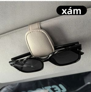 Giá Đỡ Kính Mát Từ Tính Bằng Da PU Kẹp Đa Năng Móc Treo Kính Trên Kính Chắn Nắng Ô Tô Dành Cho Kính Râm
