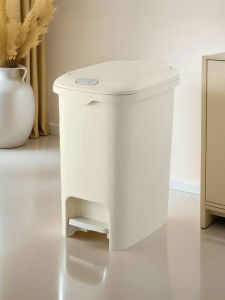 Foot Pedal Trash Can 20L Home Use Kitchen Living Room Bedroom Bathroom with Lid for Gap Clamping Foot Operated Waste Bin