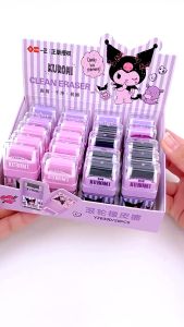 Sanrio Kuromi things for school Cute Animal Roller Pencil Eraser with Roller Clean Eraser for Students Correction